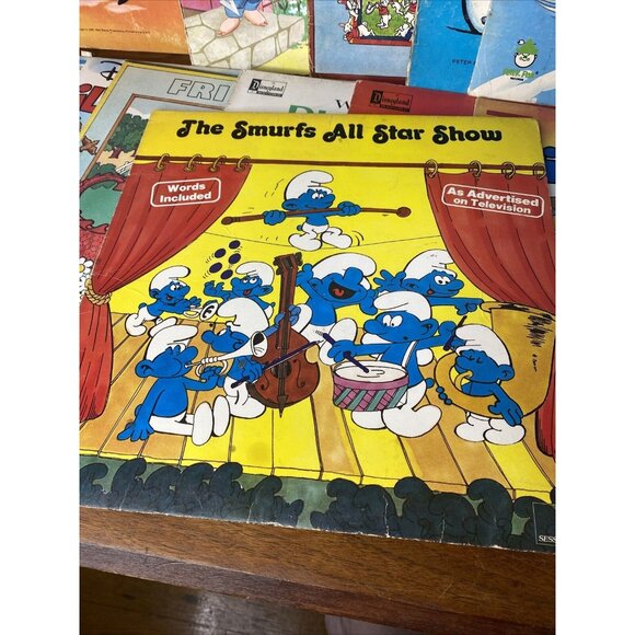 Vintage Childrens Records Lot 12 Walt Disney Donald Duck Smurfs Mother Goose - Picture 3 of 13